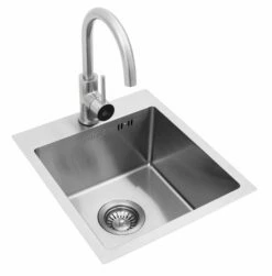 BULL Spülbecken In Der Größe S, 33 X 33 X 20 Cm, Inkl. Wasserhahn (für Warm/kalt) -GrillProfi Verkaufs-Shop 21619 Bull Spuelbecken Groesse S Edelsta 3 1613487076