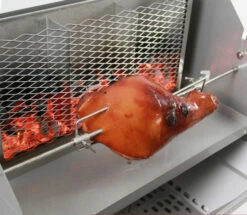 Thüros Holzkohlegrill T3-4F / Edelstahl Säulengrill 42x42 Cm 4 Fuß Inkl. Windansteckblech Und Kohleschacht -GrillProfi Verkaufs-Shop 22389 Thueros Kohleschacht fuer Seitenhitze