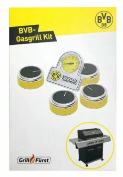 Grillfürst G401E Borussia Dortmund Edition 4-Brenner Edelstahl - Einbaugrill Mit Edelstahl Rosten -GrillProfi Verkaufs-Shop BVB Gasgrill Kit 2