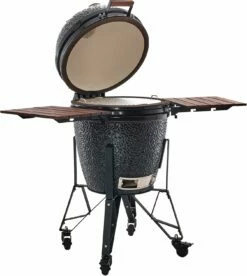 The Bastard Keramikgrill Classic Large - Complete - Schwarz Glänzend - Modell 2023 -GrillProfi Verkaufs-Shop Bastard Grill Large Complete Deckel offen BC201