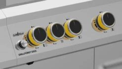 Grillfürst G521G 5-Brenner Edelstahl-Gasgrill Borussia Dortmund Edition Mit Hochtemperaturbrenner, Heckbrenner Und Gusseisen Rosten -GrillProfi Verkaufs-Shop G521 BVB Drehregler Bedienblende Dortmund Grill Edelstahl