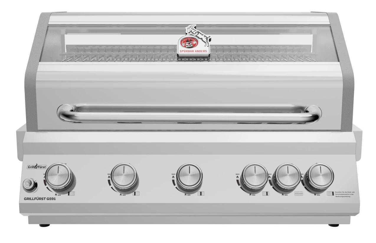 Grillfürst G591E 5-Brenner Einbaugrill - 1. FC Köln Edition - Edelstahlroste 3 Grillfürst G591E 5-Brenner Einbaugrill - 1. FC Köln Edition - Edelstahlroste