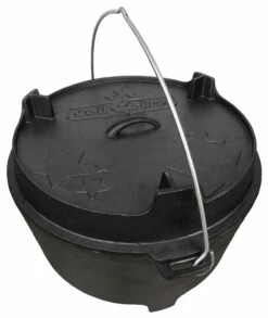 Grillfürst Dutch Oven Set BBQ Edition DO20 - X-DEAL Inkl. Tragetasche / Aufbewahrungstasche, Gusseisen Pflege, Ringreiniger, Deckelheber Und Bambus-Kochlöffel