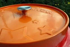 Grillfürst Emaillierter Dutch Oven Ohne Füsse DO12 - Orange -GrillProfi Verkaufs-Shop Grillfuerst Dutch Oven Emaillierung orange