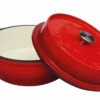 Grillfürst Emaillierter Dutch Oven Ohne Füsse DO4 - Rot -GrillProfi Verkaufs-Shop Grillfuerst Dutch Oven ohne Fuesse DO4 rot offen
