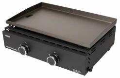 Grillfürst Plancha Grill - 2 Brenner Mit Insgesamt 7 KW Und Edelstahl Plancha - Inkl. 2 Stk. Plancha Spatel Und Grillzange -GrillProfi Verkaufs-Shop Grillfuerst Gas Planchagrill 20 099 schwarz