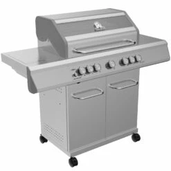 Grillfürst G521G 5-Brenner Edelstahl-Gasgrill Mit Hochtemperaturbrenner, Heckbrenner Und Gusseisen Rosten - X-DEAL Inkl. Zubehörpaket -GrillProfi Verkaufs-Shop Grillfuerst Gasgrill G521G seitlich 1