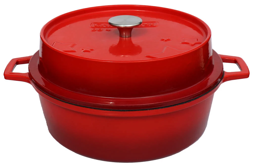Grillfürst Emaillierter Dutch Oven Ohne Füsse DO4 - Rot 4 Grillfürst Emaillierter Dutch Oven Ohne Füsse DO4 - Rot – Bild 2