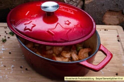 Grillfürst Dutch Oven Sternentöpfchen / Gusseisen Bräter - Emailliert - M - Lila -GrillProfi Verkaufs-Shop Grillfuerst Sternentoepfchen M Gusseisenbraeter Beispiel