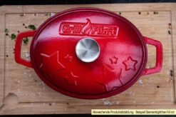 Grillfürst Dutch Oven Sternentöpfchen / Gusseisen Bräter - Emailliert - M - Lila -GrillProfi Verkaufs-Shop Grillfuerst Sternentoepfchen M emailliert Beispiel
