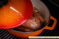 Grillfürst Dutch Oven Sternentöpfchen / Gusseisen Bräter - Emailliert - XL - Blau -GrillProfi Verkaufs-Shop Grillfuerst Sternentoepfchen XL Guss Beispiel