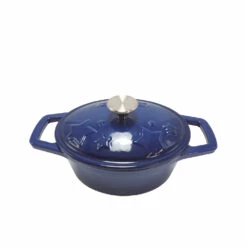 Grillfürst Dutch Oven Sternentöpfchen / Gusseisen Bräter - Emailliert - S - Blau
