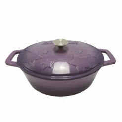 Grillfürst Dutch Oven Sternentöpfchen / Gusseisen Bräter - Emailliert - M - Lila