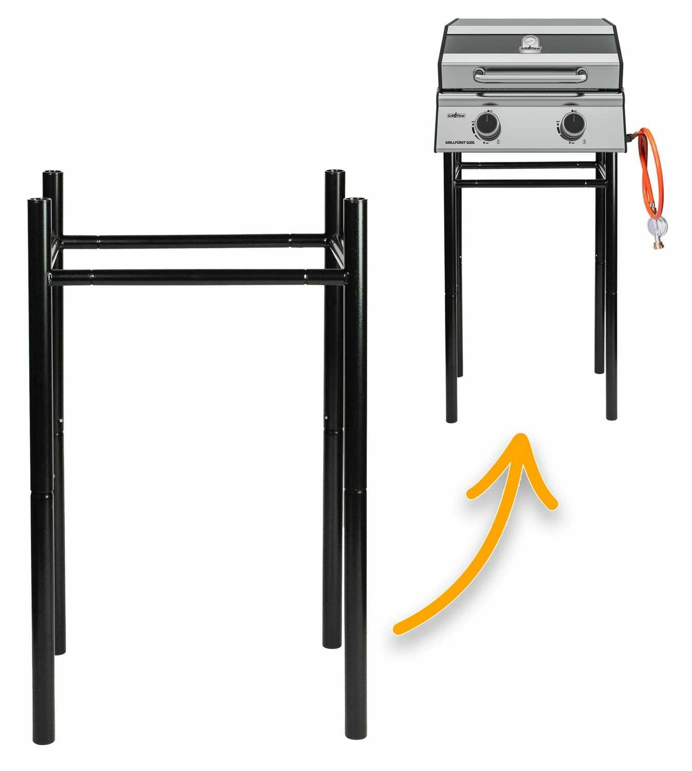 Grillfürst G201E 2-Brenner Gasgrill Portabel V2 - Campinggrill / Balkongrill 50mbar - Inkl. Untergestell 6 Grillfürst G201E 2-Brenner Gasgrill Portabel V2 - Campinggrill / Balkongrill 50mbar - Inkl. Untergestell – Bild 4