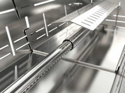 Knister Edelstahl-Gasgrill - Ausziehbarer Kompaktgrill -GrillProfi Verkaufs-Shop Knister Edelstahl Gasgrill Kompaktgrill Brenner Detail