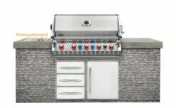 Napoleon Prestige Pro 665-3 Edelstahl Einbaugrill Erdgas - Inkl. Drehspieß - Modell 2023 -GrillProfi Verkaufs-Shop Napoelon Prestige Pro 665 Einbaugrill Montagebeispiel 1