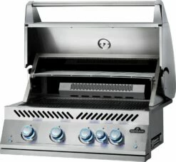 Napoleon 700-Series 32" BIG32 Edelstahl Einbaugrill Inkl. Drehspieß - Modell 2023 -GrillProfi Verkaufs-Shop Napoleon Einbaugrill BIG32 Warmhalterost hinten