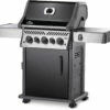 Napoleon Rogue SE 425 Gasgrill, Schwarz Mit Gussrosten, Sizzle Zone Und Heckbrenner - Hero Modell 2023 Inkl. Drehspieß