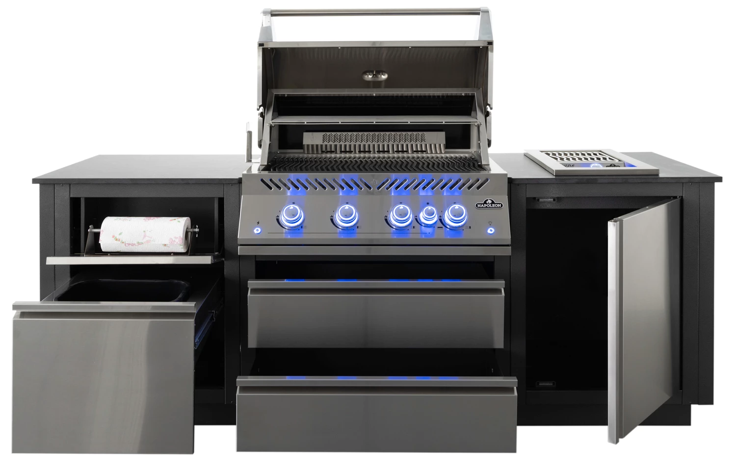 Napoleon Outdoor Küche Oasis Compact 105 Mit BIG32 Einbaugrill Und Einbau Sizzle Zone - Inkl. Arbeitsplatte Aus Feinsteinzeug 3 Napoleon Outdoor Küche Oasis Compact 105 Mit BIG32 Einbaugrill Und Einbau Sizzle Zone - Inkl. Arbeitsplatte Aus Feinsteinzeug