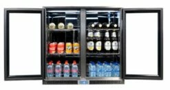 Napoleon Outdoor - Kühlschrank, 210 Liter, 2-türig Mit Doppelverglasung Und LED Beleuchtung - Wasserdicht Nach IP24 -GrillProfi Verkaufs-Shop Napoleon Outdoor Kueche Kuehlschrank beide Tueren offen