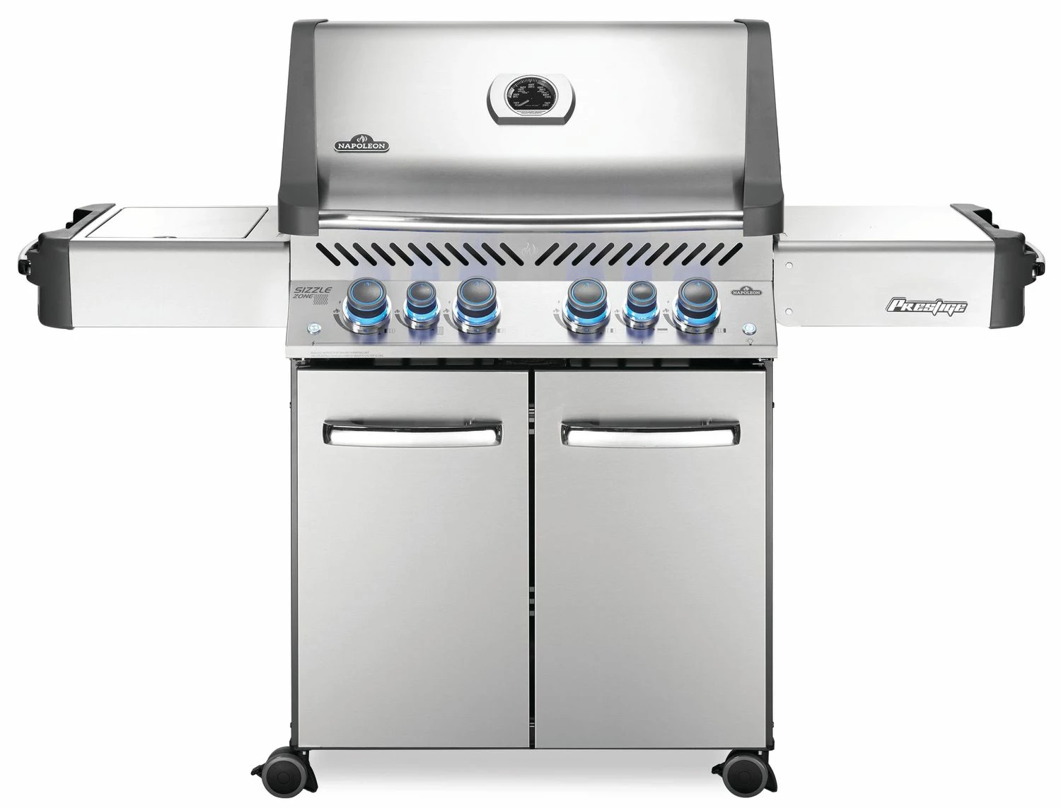 Napoleon Prestige 500 Edelstahl Gasgrill - Mit Safety Glow - X-DEAL Inkl. Grillthermometer, Schneidebrett Und Windschild Für SIZZLE ZONE 3 Napoleon Prestige 500 Edelstahl Gasgrill - Mit Safety Glow - X-DEAL Inkl. Grillthermometer, Schneidebrett Und Windschild Für SIZZLE ZONE