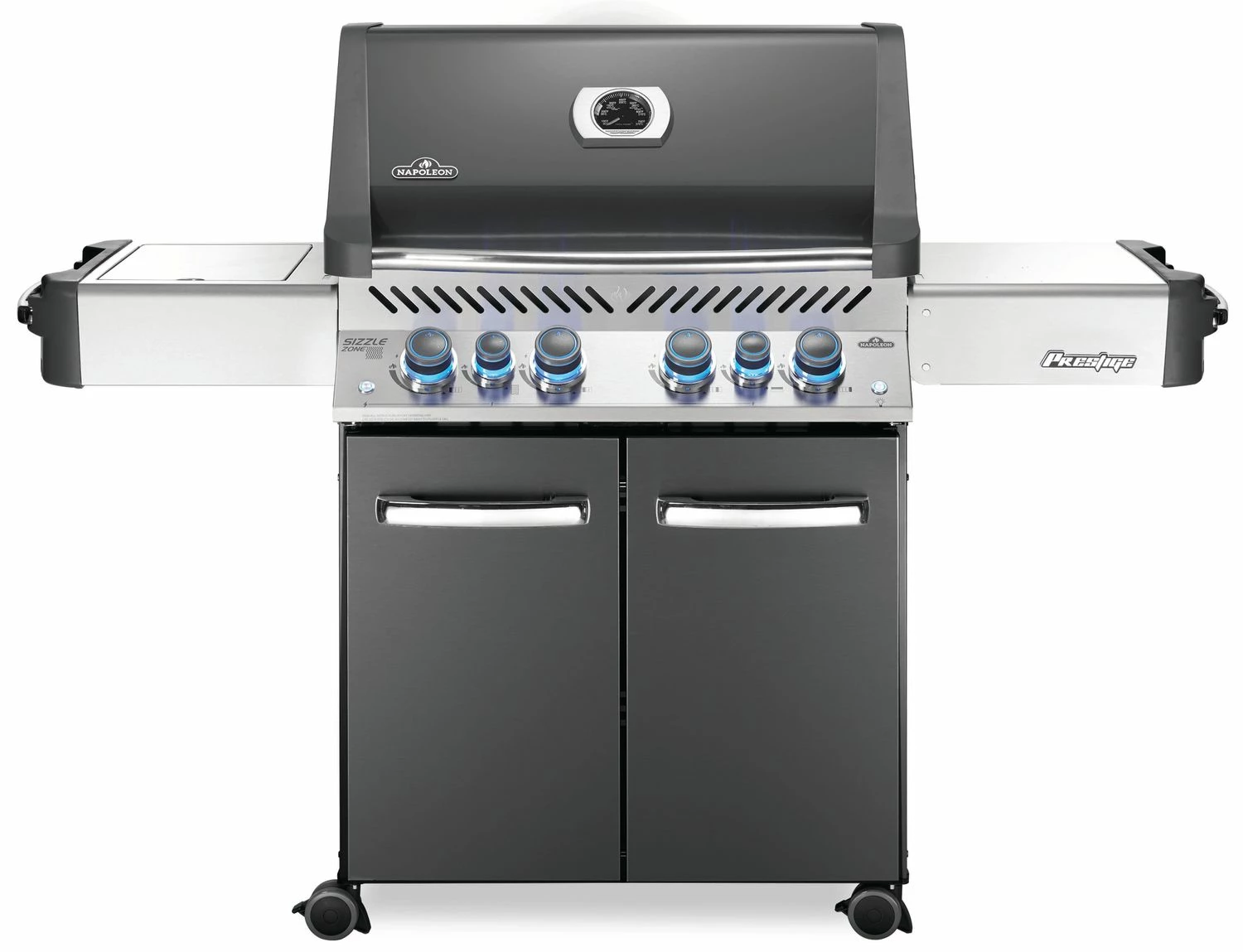Napoleon Prestige 500 Gasgrill, Charcoal Grau - Mit Safety Glow - X-DEAL Inkl. Grillthermometer, Schneidebrett Und Windschild Für SIZZLE ZONE 3 Napoleon Prestige 500 Gasgrill, Charcoal Grau - Mit Safety Glow - X-DEAL Inkl. Grillthermometer, Schneidebrett Und Windschild Für SIZZLE ZONE