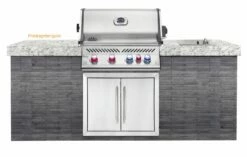Napoleon Prestige Pro 500-3 Edelstahl Einbaugrill Gas - Inkl. Drehspieß - Modell 2023 -GrillProfi Verkaufs-Shop Napoleon Prestige Pro 500 Montagebeispiel