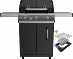 Outdoorchef Dualchef 325 G Gasgrill Mit Seitenkocher + BLAZING ZONE Infrarotbrenner + DGS Gusseisen Grillrost 2 Stk. + DGS Gemüse Grillrost 2 Stk.