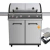 Outdoorchef Dualchef S 425 G Edelstahl Gasgrill Mit Seitenkocher + Blazing Zone Infrarotbrenner + DGS Gusseisen Grillrost 2 Stk. + DGS Gemüse Grillrost 2 Stk.