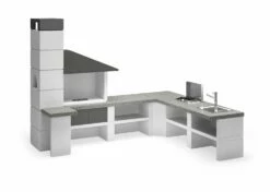 Palazzetti Gartenküche: Modul Ecke, Marmortech Grau