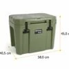 Petromax Kühlbox 25 Liter Oliv - Inkl. Sitzkissen, Haft-Unterlage Und Einsatzkorb -GrillProfi Verkaufs-Shop Petromax Kuehlbox kx25 oliv Abmessungen aussen