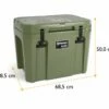 Petromax Kühlbox 50 Liter Oliv - Inkl. Sitzkissen, Haft-Unterlage Und Einsatzkorb
