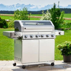 Rösle Edelstahl Gasgrill Videro G6-S VARIO+ - Limited Edition Modell 2023 -GrillProfi Verkaufs-Shop Roesle Gasgrill Station Videro G6 S Edelstahl Mood 4