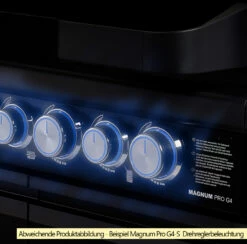 Rösle Gasgrill Magnum PRO G3 - Modell 2023 -GrillProfi Verkaufs-Shop Roesle Magnum Pro Drehregler beleuchtet Beispiel G4 S 1