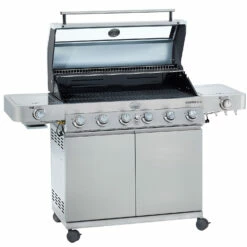 Rösle Gasgrill Videro G6-S VARIO+ - Limited Edition Modell 2023 - SMART Deal Inkl. Grillfürst Grill Control + Abdeckhaube Und Grillplatte -GrillProfi Verkaufs-Shop Roesle Videro 25528 G6 S Edelstahl Deckel offen 1