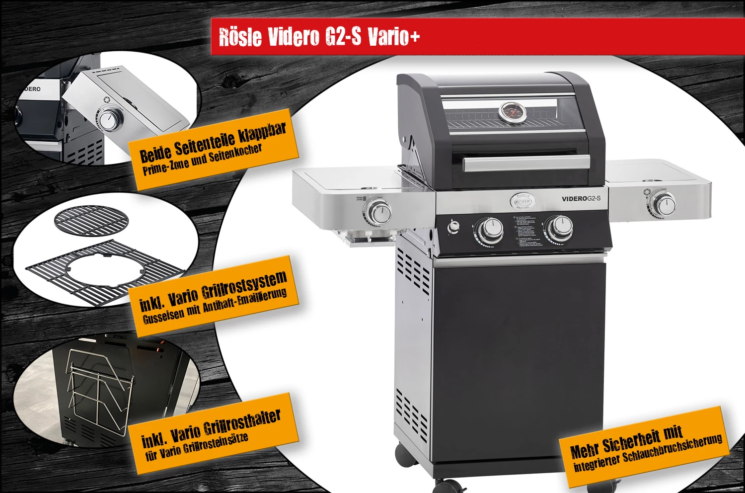 Rösle Gasgrill Videro G2-S VARIO+ Schwarz - Modell 2023 Inkl. Abdeckhaube 5 Rösle Gasgrill Videro G2-S VARIO+ Schwarz - Modell 2023 Inkl. Abdeckhaube – Bild 3