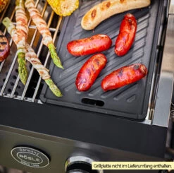 Rösle Gasgrill Videro Pro G2-P Campinggrill -GrillProfi Verkaufs-Shop Roesle Videro PRO G2 P Gasgrill Beispiel mit Grillplatte