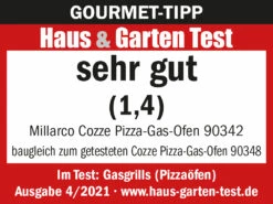 COZZE Pizzaofen Gas 34 Cm (13") - Inkl. Pizzastein 17 COZZE Pizzaofen Gas 34 Cm (13") - Inkl. Pizzastein -GrillProfi Verkaufs-Shop Testlogo Cozze Pizzaofen Gas 90342