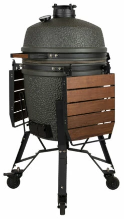 The Bastard Keramikgrill VX Large - Complete - Schwarz Matt - Modell 2023 -GrillProfi Verkaufs-Shop The Bastard VX Keramikgrill Large Komplett Seitenablagen abgeklappt