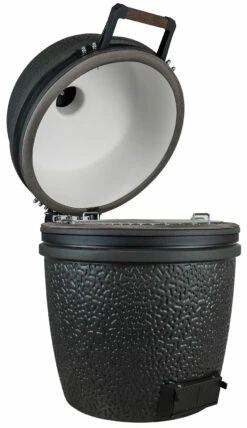 The Bastard Keramikgrill VX Large - Solo - Schwarz Matt - Modell 2023 -GrillProfi Verkaufs-Shop The Bastard VX Keramikgrill Large Solo offen links