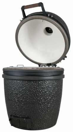 The Bastard Keramikgrill VX Large - Solo - Schwarz Matt - Modell 2023 -GrillProfi Verkaufs-Shop The Bastard VX Keramikgrill Large Solo offen rechts