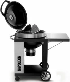 Napoleon Holzkohlegrill Kugelgrill Ø 57cm Im Rollwagen Mit Gussrost Und Deckelscharnier PRO22K-Cart-2 -GrillProfi Verkaufs-Shop napoleon grillwagen deckel PRO22K CART 2